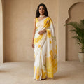 Linen Cotton Floral Saree